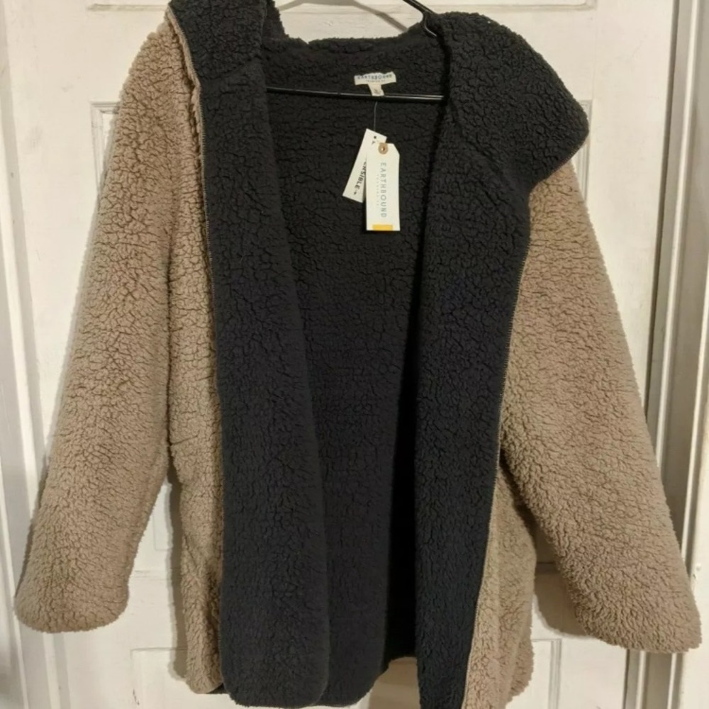Teddy bear jacket from earth bound! Almost new!